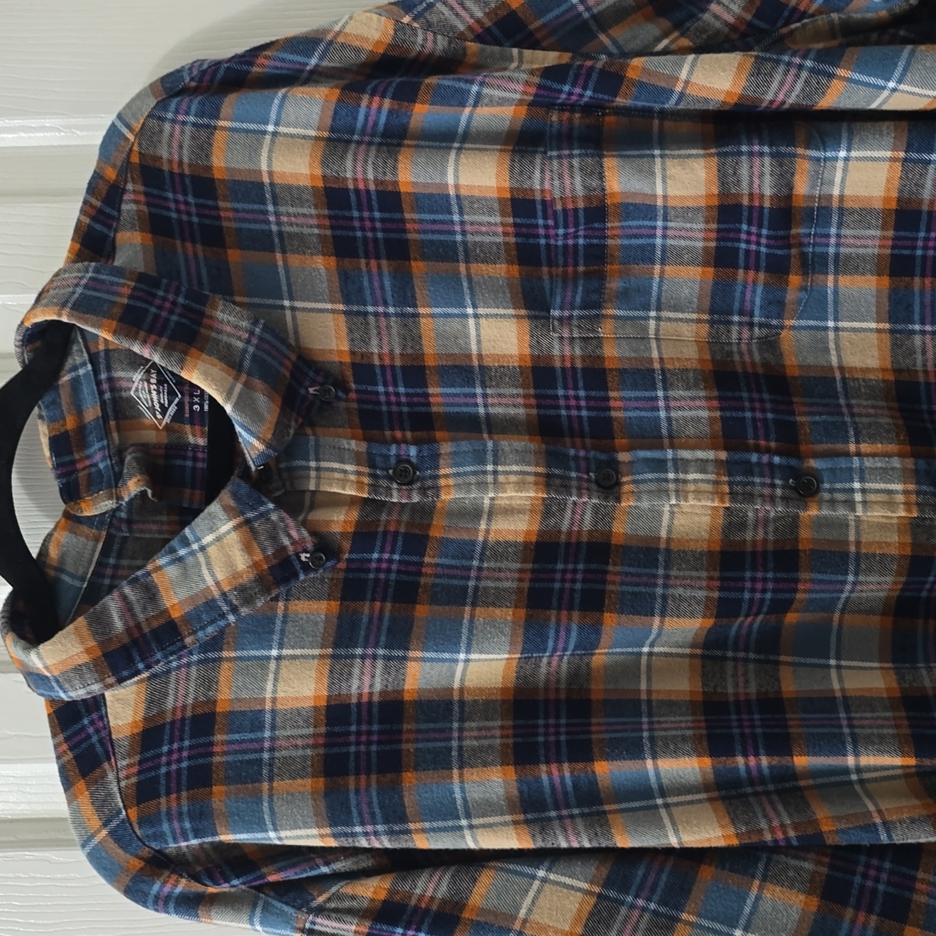St. John's Bay Brand Men's Big & Tall Plaid Flannel Front Button Shirt 3xl